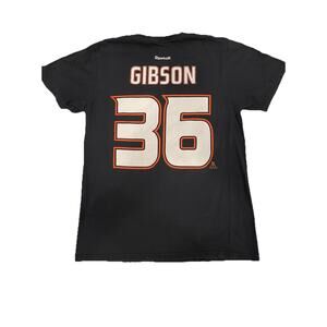 Anaheim Ducks Shirt Mens M Black NHL Hockey Gibson #36 Graphic Tee Reebok